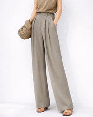 30 Momme High-Waist Seidenhose mit weitem Bein