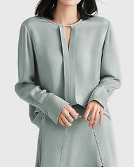 30-Momme-Seidenbluse mit Schlitz