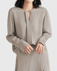 30-Momme-Seidenbluse mit Schlitz