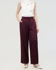 30 Momme Seidenhose mit Falten und geradem Bein