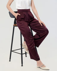 30 Momme Seidenhose mit Falten und geradem Bein