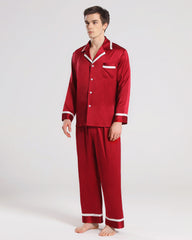 Herren Seiden-Pyjama Schlafanzug Set