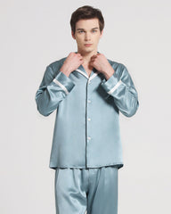 Herren Seiden-Pyjama Schlafanzug Set