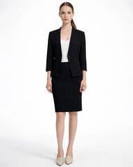 40 Momme Seidenblazer für Damen mit 3/4-Ärmeln