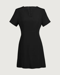 40 Momme Seidenkleid in A-Linie mit kurzen Ärmeln