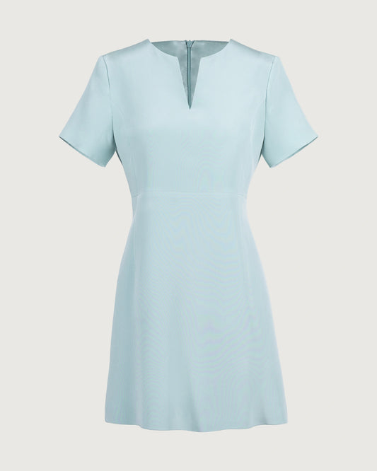 40 Momme Seidenkleid in A-Linie mit kurzen Ärmeln