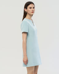 40 Momme Seidenkleid in A-Linie mit kurzen Ärmeln