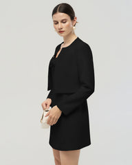 40 Momme Seiden-Cropped-Jacke