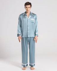 Herren Seiden-Pyjama Schlafanzug Set