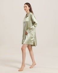 Damen 22 Momme Seidenhemdkleid mit Unregelmäßigem Schnitt