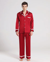 Herren Seiden-Pyjama Schlafanzug Set
