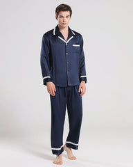 Herren Seiden-Pyjama Schlafanzug Set