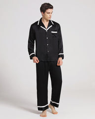 Herren Seiden-Pyjama Schlafanzug Set