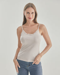 Gestrickte Spitze-Seiden-Cami-Top