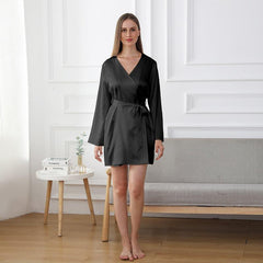 Damen Waschbarer 100% Seiden Kurz-Robe