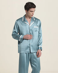 Herren Seiden-Pyjama Schlafanzug Set