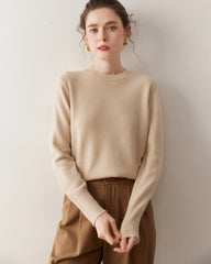 Damen-Kaschmirpullover mit Rundhalsausschnitt