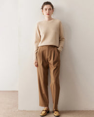 Damen-Kaschmirpullover mit Rundhalsausschnitt