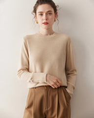 Damen-Kaschmirpullover mit Rundhalsausschnitt