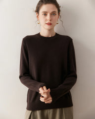 Damen-Kaschmirpullover mit Rundhalsausschnitt