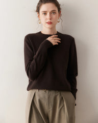 Damen-Kaschmirpullover mit Rundhalsausschnitt