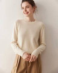 Damen-Kaschmirpullover mit Rundhalsausschnitt