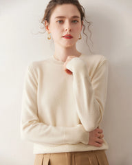 Damen-Kaschmirpullover mit Rundhalsausschnitt