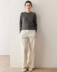 Damen-Kaschmirpullover mit Rundhalsausschnitt