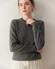 Damen-Kaschmirpullover mit Rundhalsausschnitt