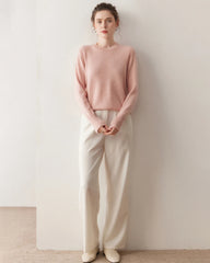 Damen-Kaschmirpullover mit Rundhalsausschnitt