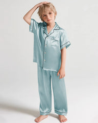 Jungen Seidenpyjama-Set mit Kurzarm