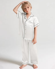 Jungen Seidenpyjama-Set mit Kurzarm