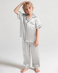 Jungen Seidenpyjama-Set mit Kurzarm