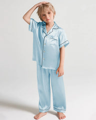 Jungen Seidenpyjama-Set mit Kurzarm