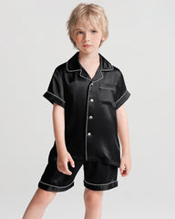 Jungen Kurzarm-Seidenpyjama mit Shorts
