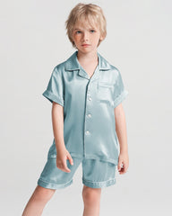 Jungen Kurzarm-Seidenpyjama mit Shorts