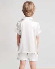 Jungen Kurzarm-Seidenpyjama mit Shorts