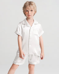 Jungen Kurzarm-Seidenpyjama mit Shorts