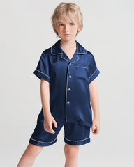 Jungen Kurzarm-Seidenpyjama mit Shorts