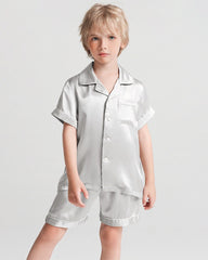 Jungen Kurzarm-Seidenpyjama mit Shorts