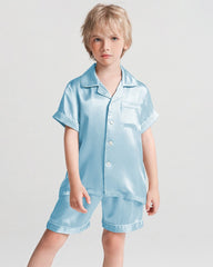 Jungen Kurzarm-Seidenpyjama mit Shorts