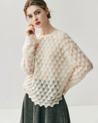 Atmungsaktiver Seide-Kaschmir Rundhals-Pullover