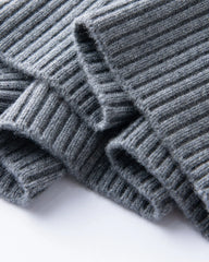 Zopfmuster-Kaschmirpullover mit Halbreißverschluss