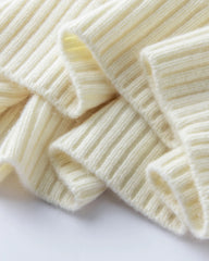 Zopfmuster-Kaschmirpullover mit Halbreißverschluss