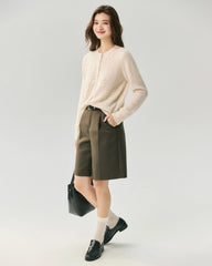Kaschmir-Seide-Cardigan mit 3D-Blumendetails