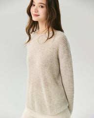 Kaschmir-Seiden-Pullover mit U-Boot-Ausschnitt