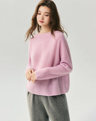 Kaschmir-Seiden-Pullover mit U-Boot-Ausschnitt