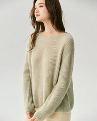 Kaschmir-Seiden-Pullover mit U-Boot-Ausschnitt