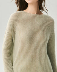 Kaschmir-Seiden-Pullover mit U-Boot-Ausschnitt