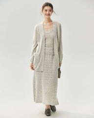 Kaschmir-Seide-Cardigan mit offenem Frontdesign und Taschen